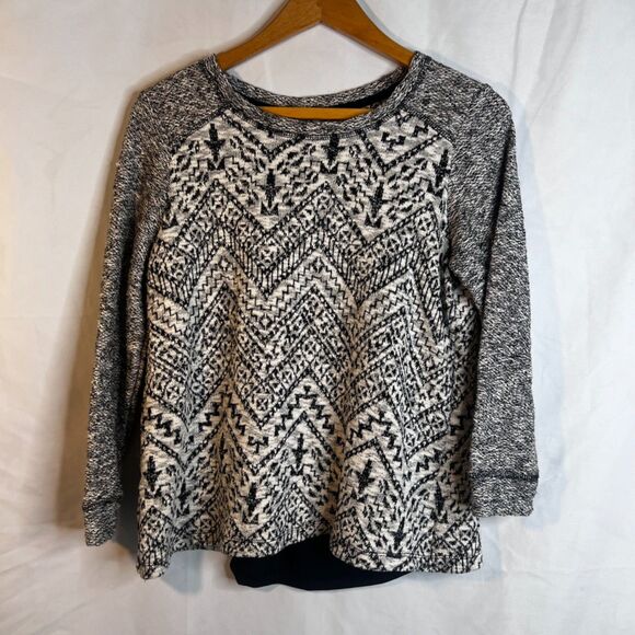 Westport Busy Maximalist Aztec Southwestern Knit Sweater Metallic Size Medium - Picture 9 of 9